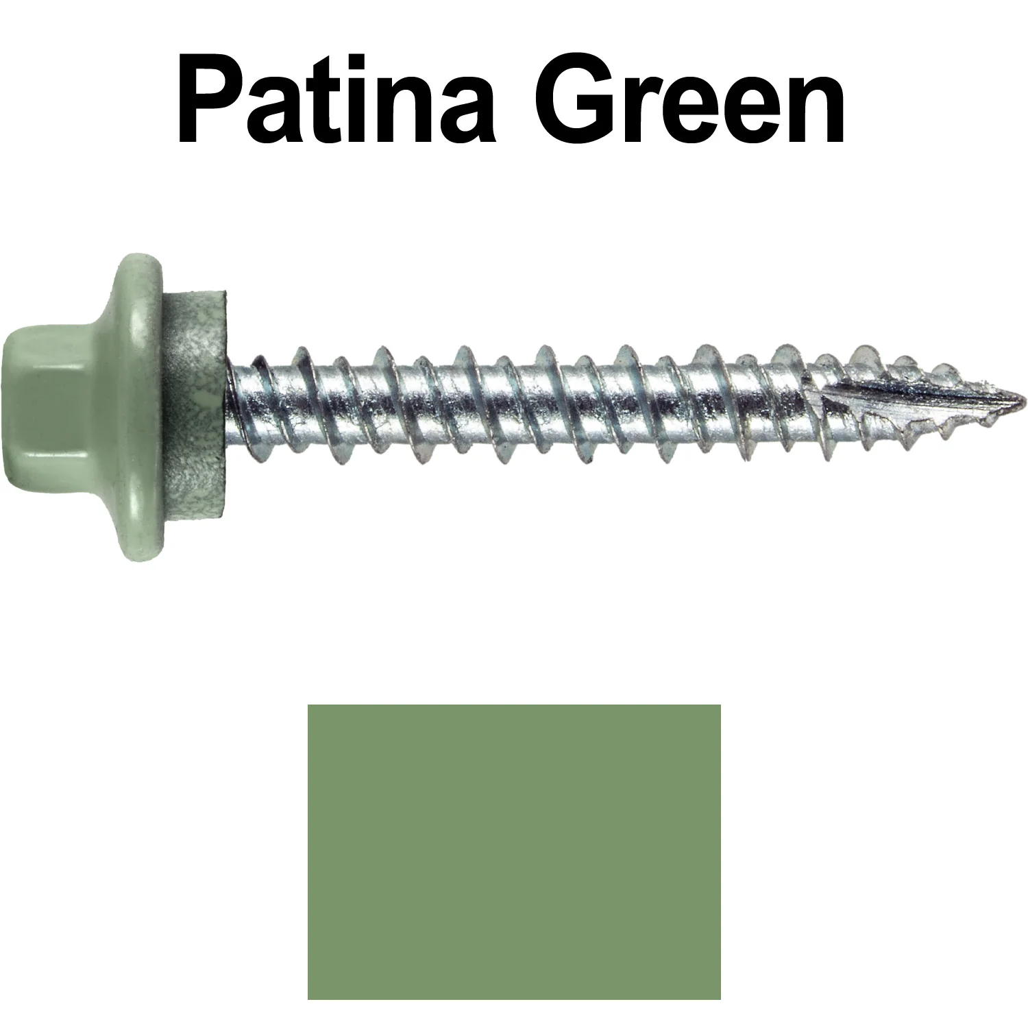 10 x 1-1/2" - STAINLESS HEX / ZINC Sheet Metal Roof Screw. Self starting metal to wood siding screws. EPDM washer. Colored head. - Image 40