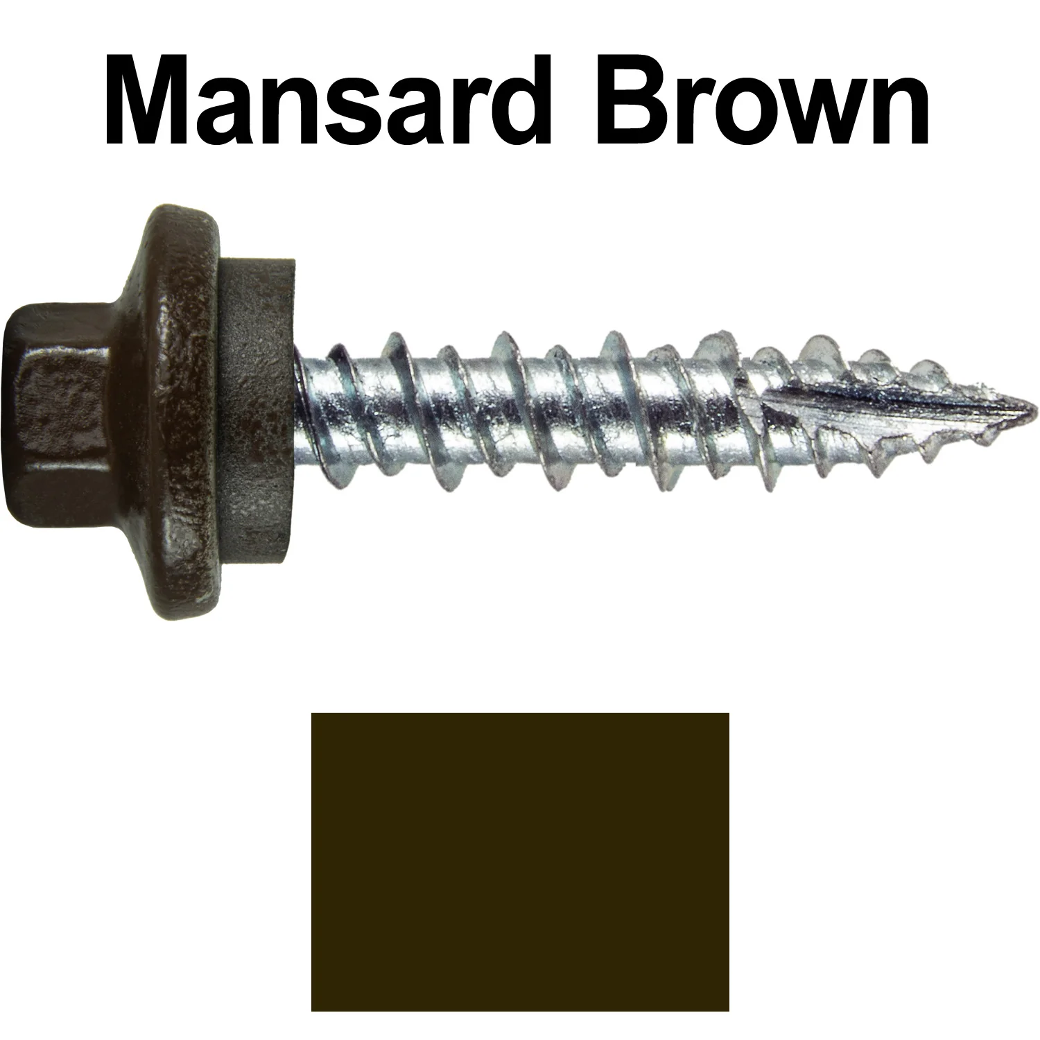 10 x 1" - STAINLESS HEX / ZINC Sheet Metal Roof Screw. Self starting metal to wood siding screws. EPDM washer. Colored head. - Image 102