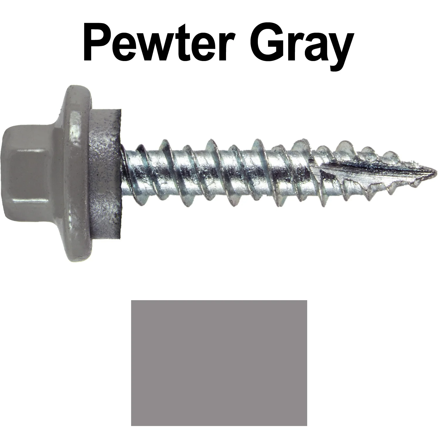 10 x 1" - STAINLESS HEX / ZINC Sheet Metal Roof Screw. Self starting metal to wood siding screws. EPDM washer. Colored head. - Image 107