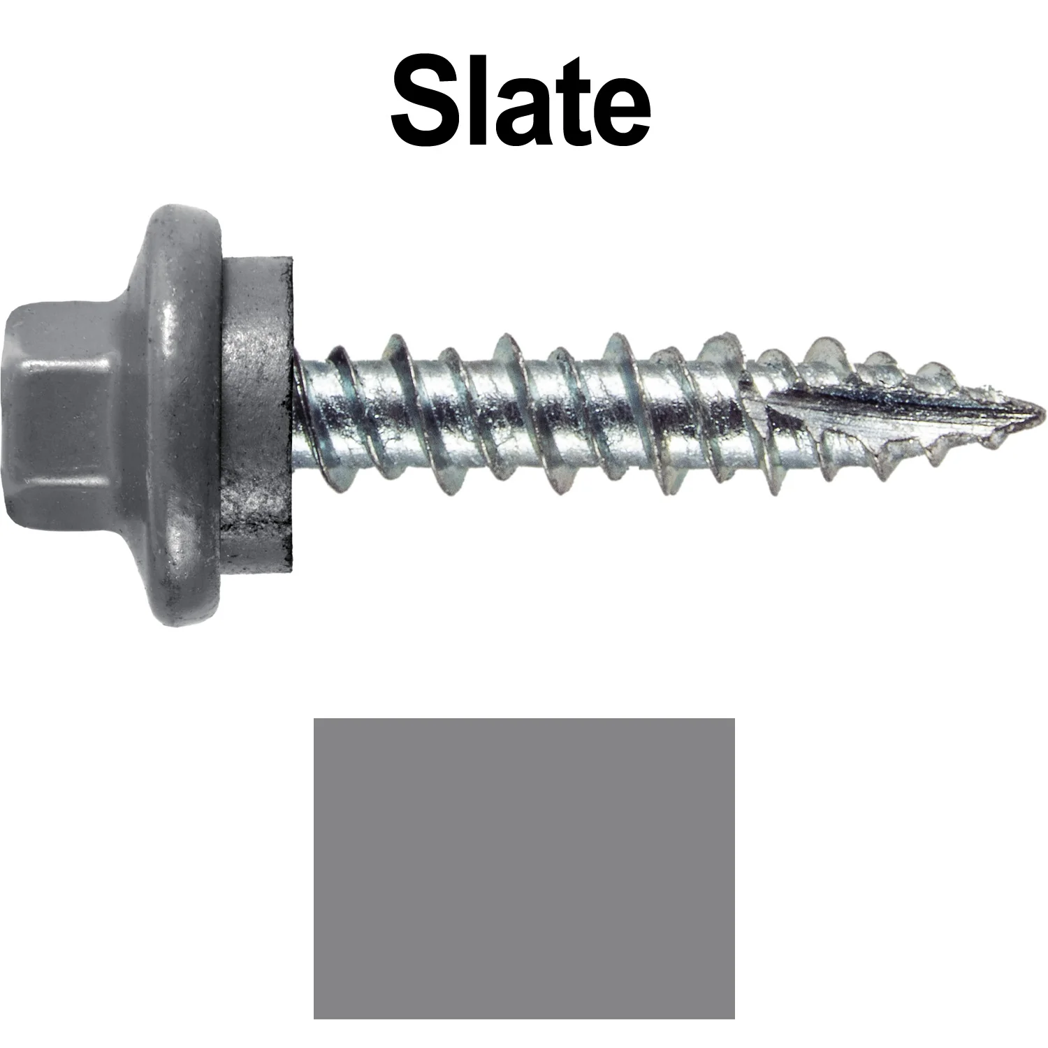 10 x 1" - STAINLESS HEX / ZINC Sheet Metal Roof Screw. Self starting metal to wood siding screws. EPDM washer. Colored head. - Image 112