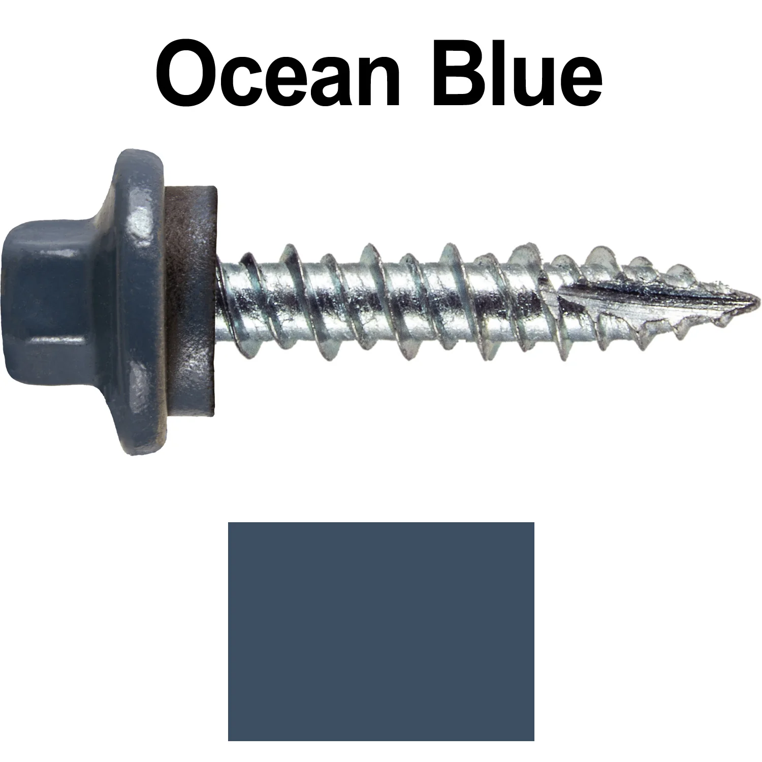 10 x 1" - STAINLESS HEX / ZINC Sheet Metal Roof Screw. Self starting metal to wood siding screws. EPDM washer. Colored head. - Image 119