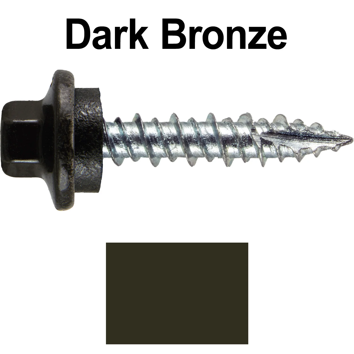 10 x 1" - STAINLESS HEX / ZINC Sheet Metal Roof Screw. Self starting metal to wood siding screws. EPDM washer. Colored head. - Image 122