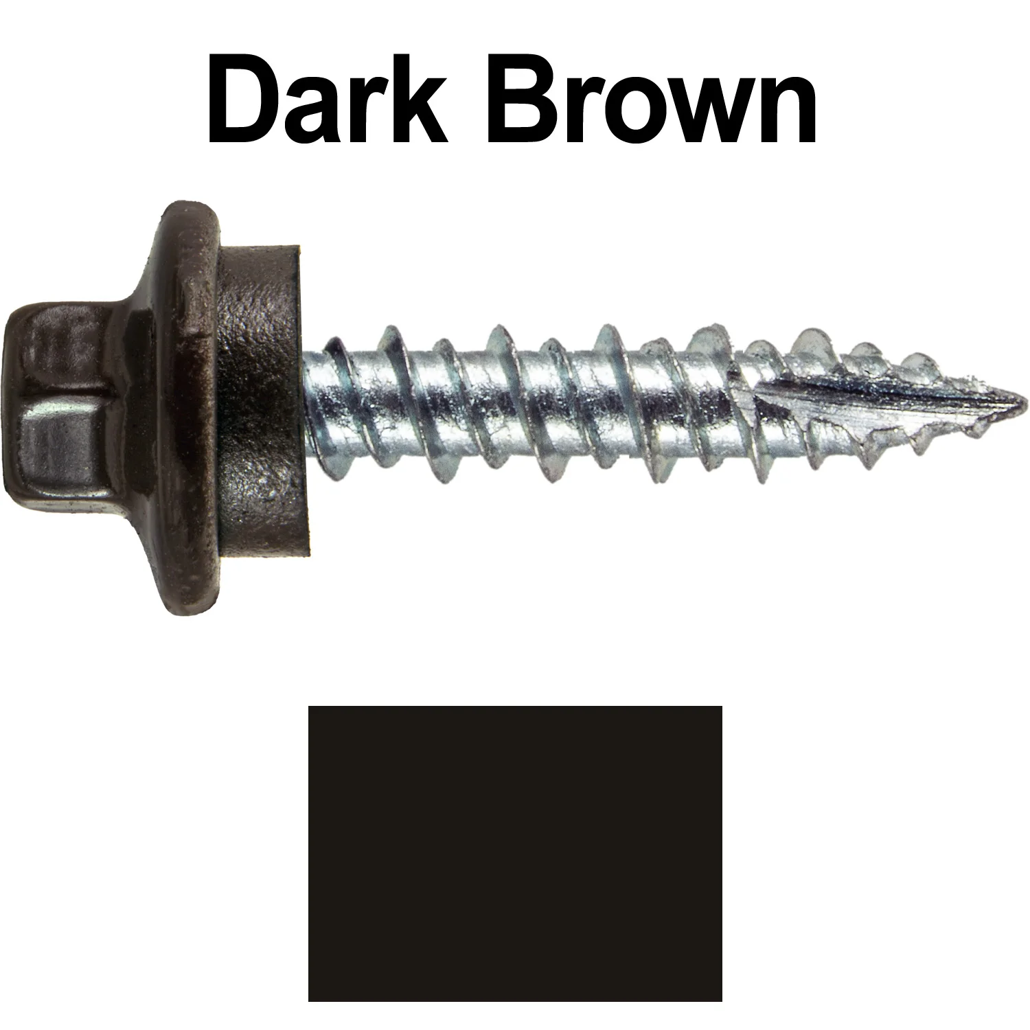 10 x 1" - STAINLESS HEX / ZINC Sheet Metal Roof Screw. Self starting metal to wood siding screws. EPDM washer. Colored head. - Image 76