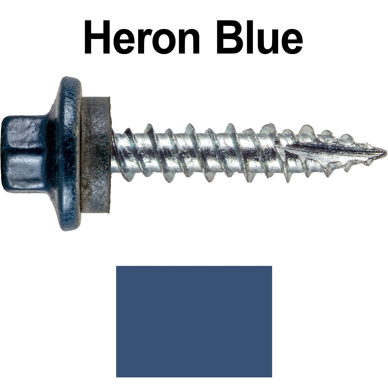 10 x 1" - STAINLESS HEX / ZINC Sheet Metal Roof Screw. Self starting metal to wood siding screws. EPDM washer. Colored head. - Image 89