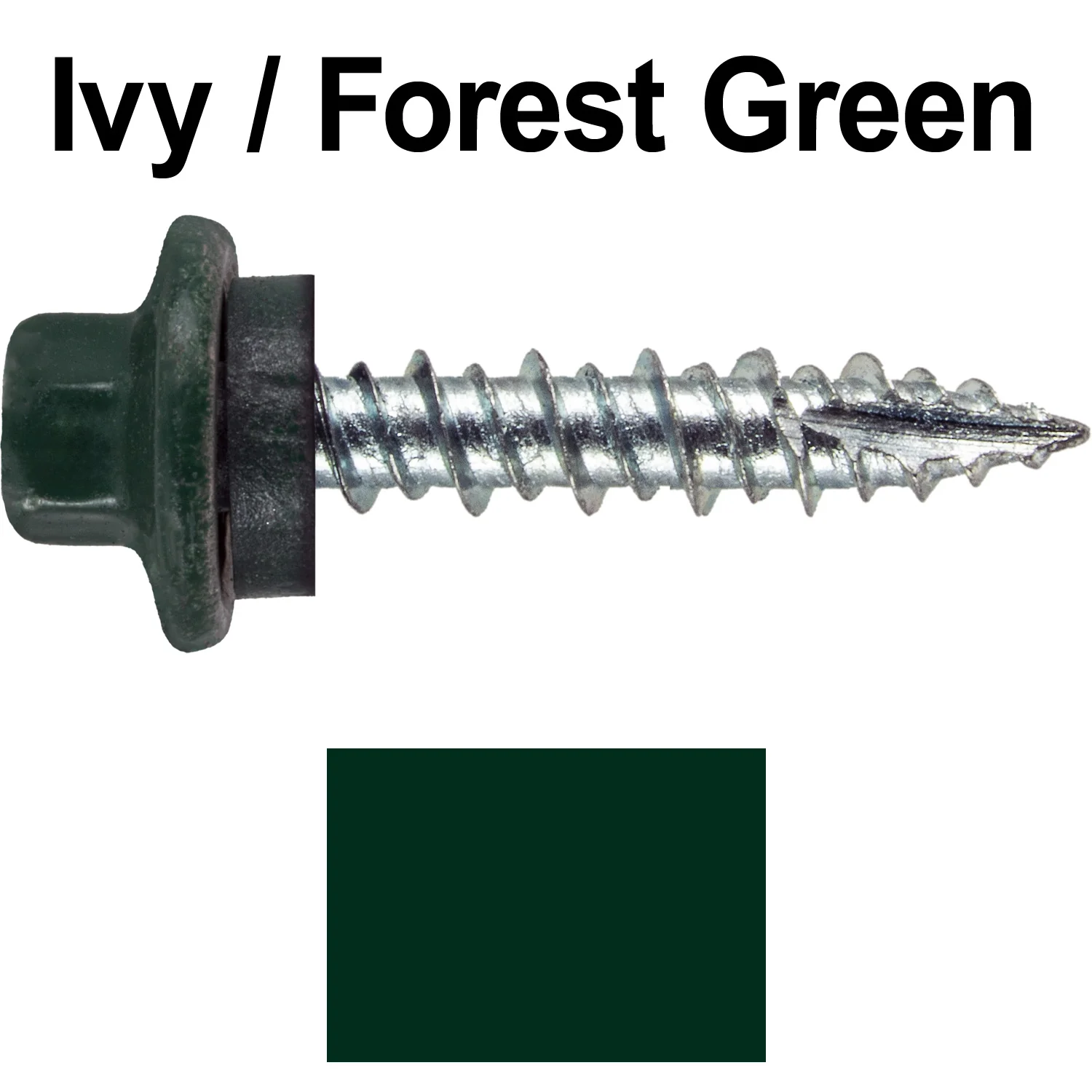 10 x 1" - STAINLESS HEX / ZINC Sheet Metal Roof Screw. Self starting metal to wood siding screws. EPDM washer. Colored head. - Image 93
