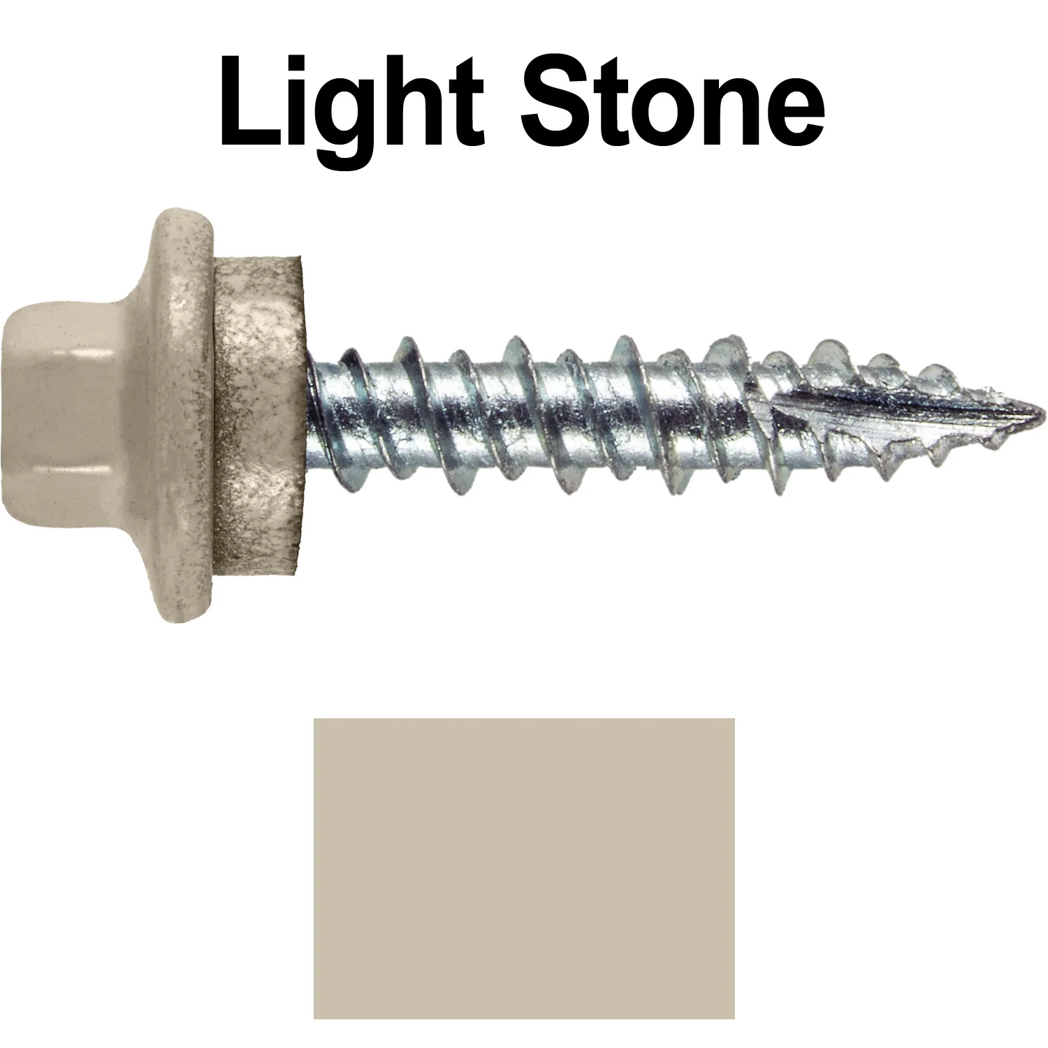 10 x 1" - STAINLESS HEX / ZINC Sheet Metal Roof Screw. Self starting metal to wood siding screws. EPDM washer. Colored head. - Image 99