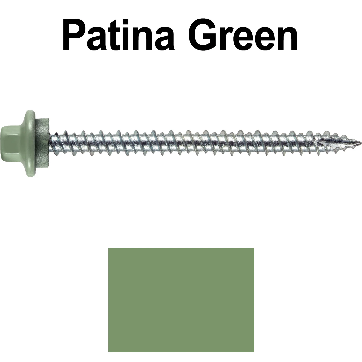 10 x 2-1/2” - STAINLESS HEX / ZINC Sheet Metal Roof Screw. Self starting metal to wood siding screws. EPDM washer. Colored head. - Image 112