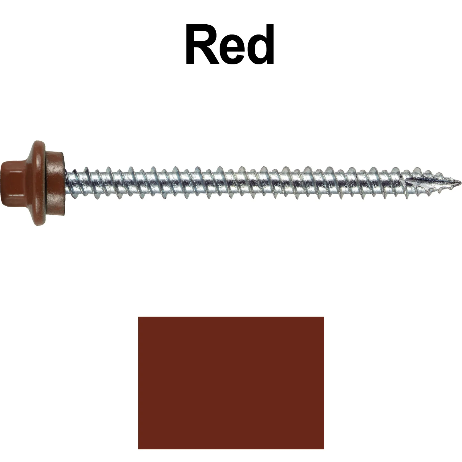 10 x 2-1/2” - STAINLESS HEX / ZINC Sheet Metal Roof Screw. Self starting metal to wood siding screws. EPDM washer. Colored head. - Image 115