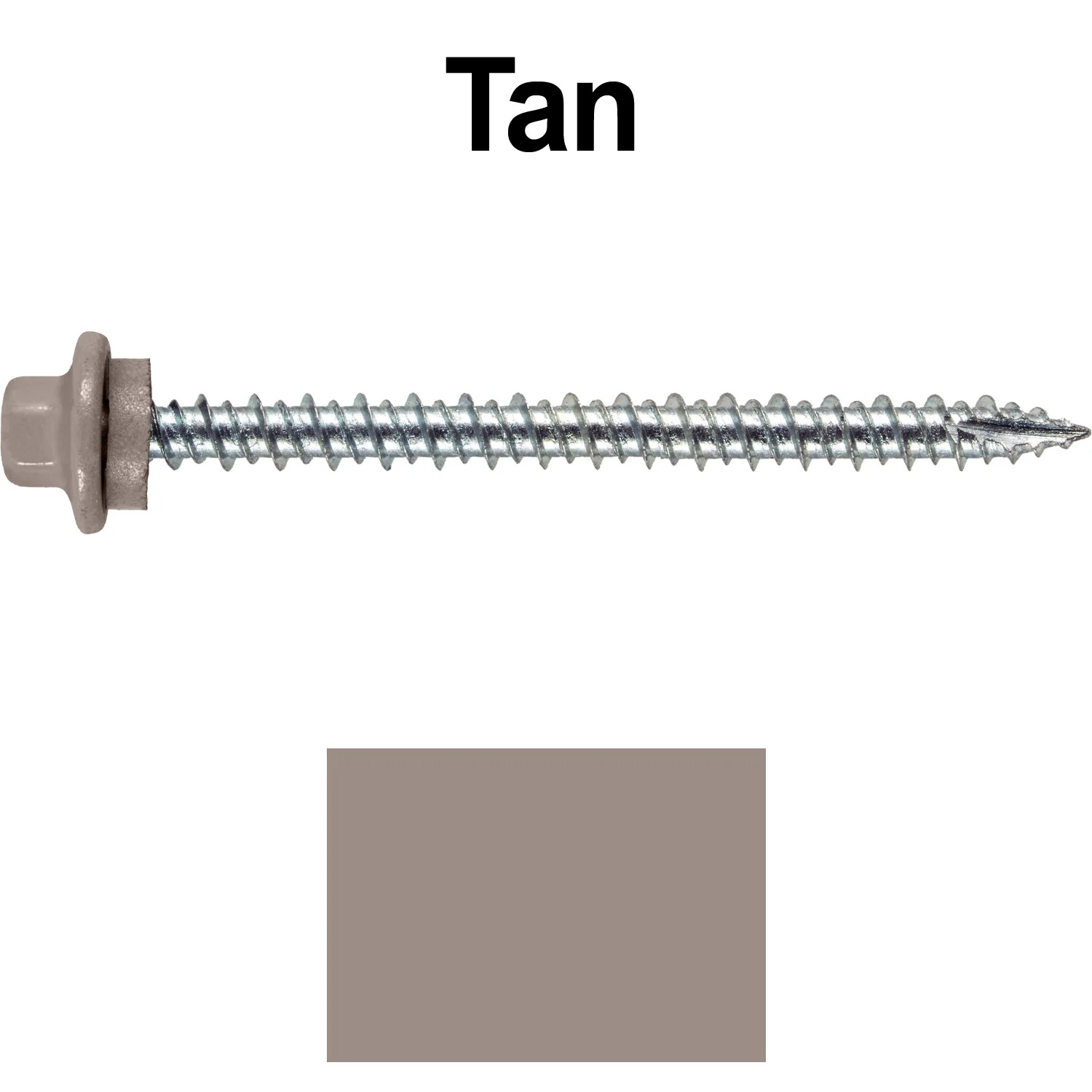 10 x 2-1/2” - STAINLESS HEX / ZINC Sheet Metal Roof Screw. Self starting metal to wood siding screws. EPDM washer. Colored head. - Image 123