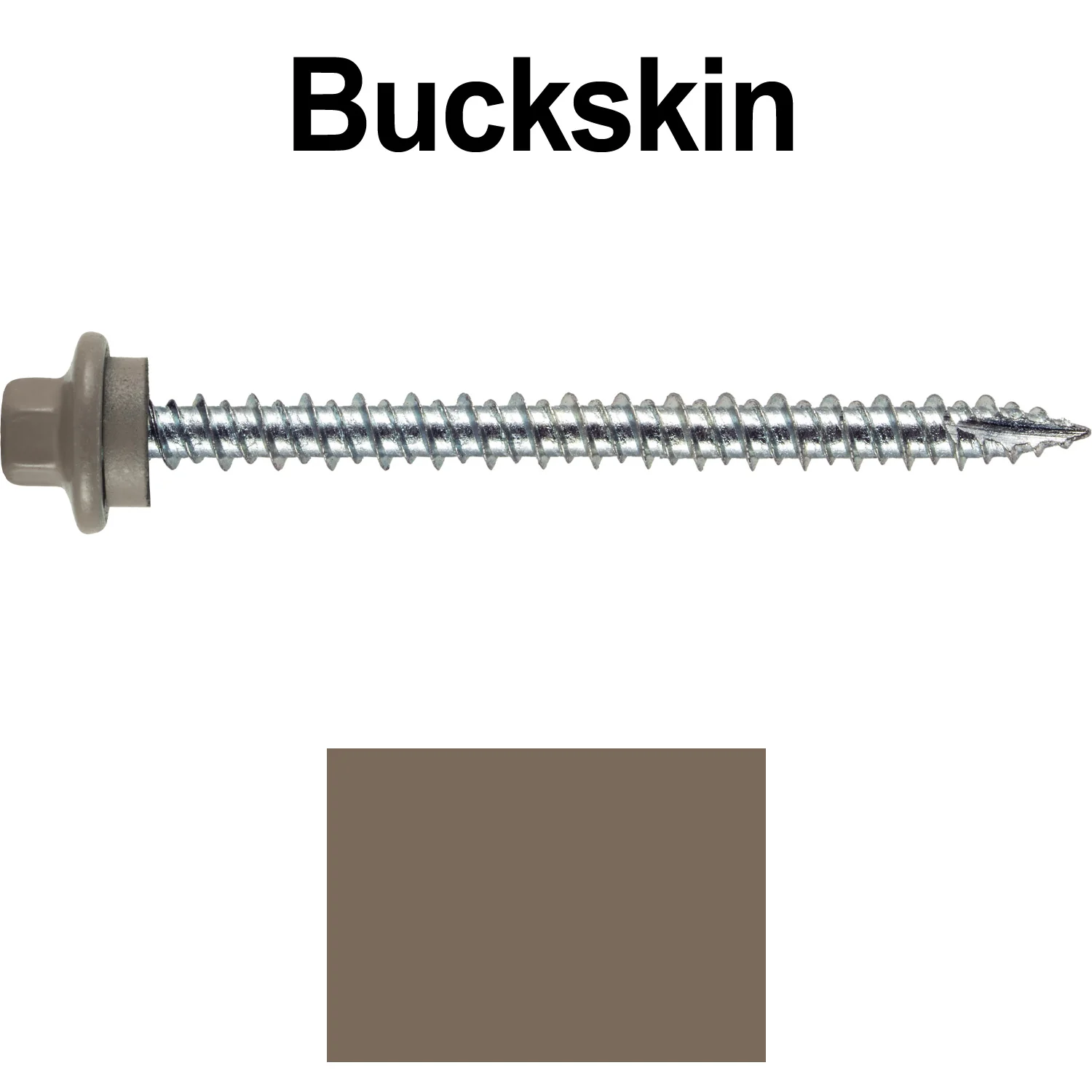 10 x 2-1/2” - STAINLESS HEX / ZINC Sheet Metal Roof Screw. Self starting metal to wood siding screws. EPDM washer. Colored head. - Image 61