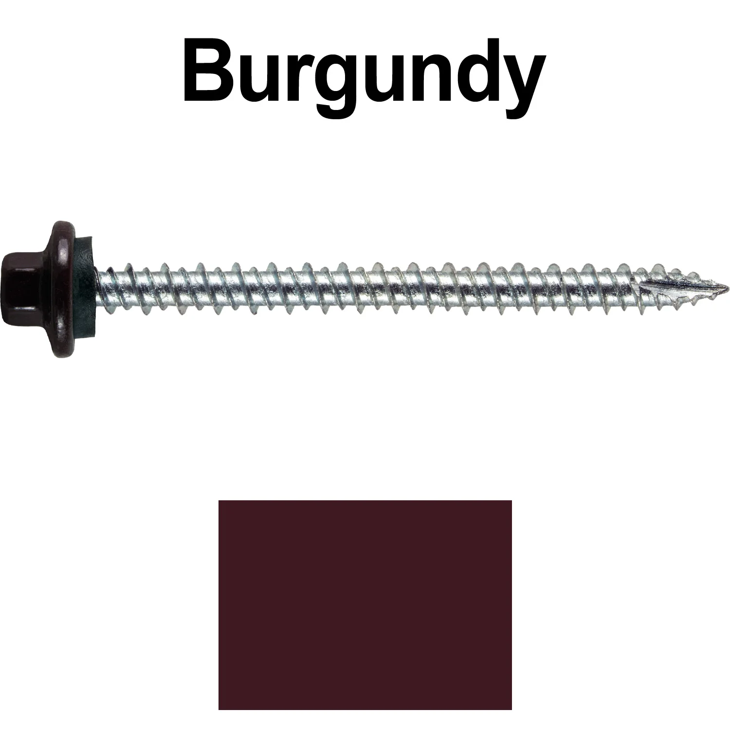 10 x 2-1/2” - STAINLESS HEX / ZINC Sheet Metal Roof Screw. Self starting metal to wood siding screws. EPDM washer. Colored head. - Image 63
