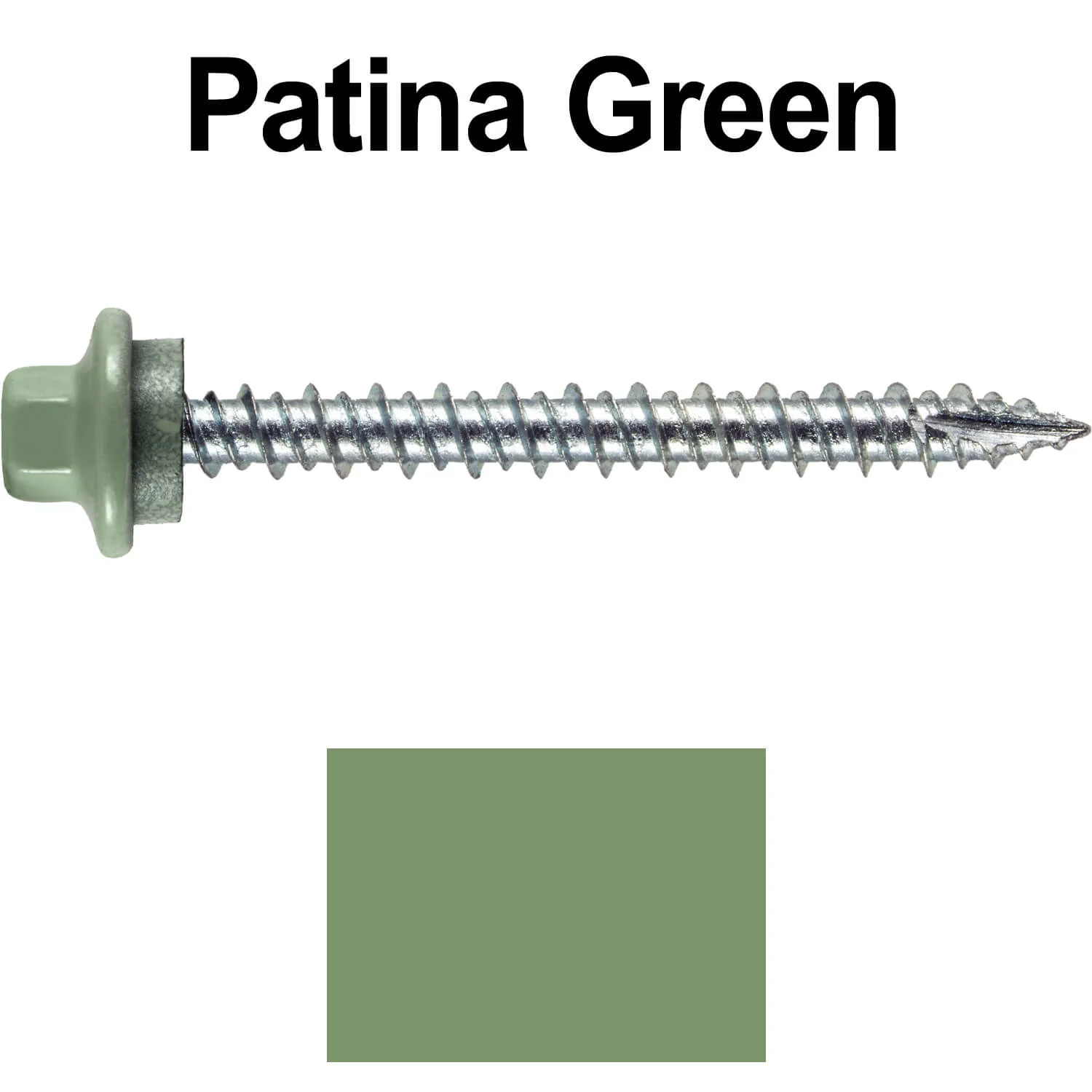 10 x 2” - STAINLESS HEX / ZINC Sheet Metal Roof Screw. Self starting metal to wood siding screws. EPDM washer. Colored head. - Image 112