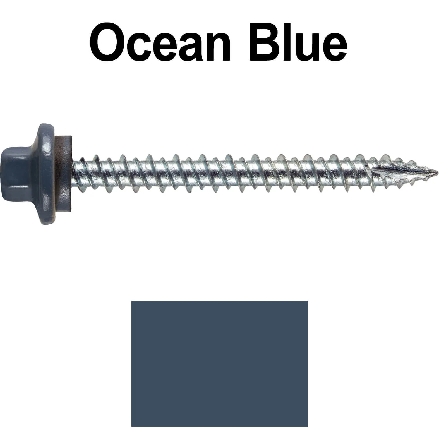 10 x 2” - STAINLESS HEX / ZINC Sheet Metal Roof Screw. Self starting metal to wood siding screws. EPDM washer. Colored head. - Image 14