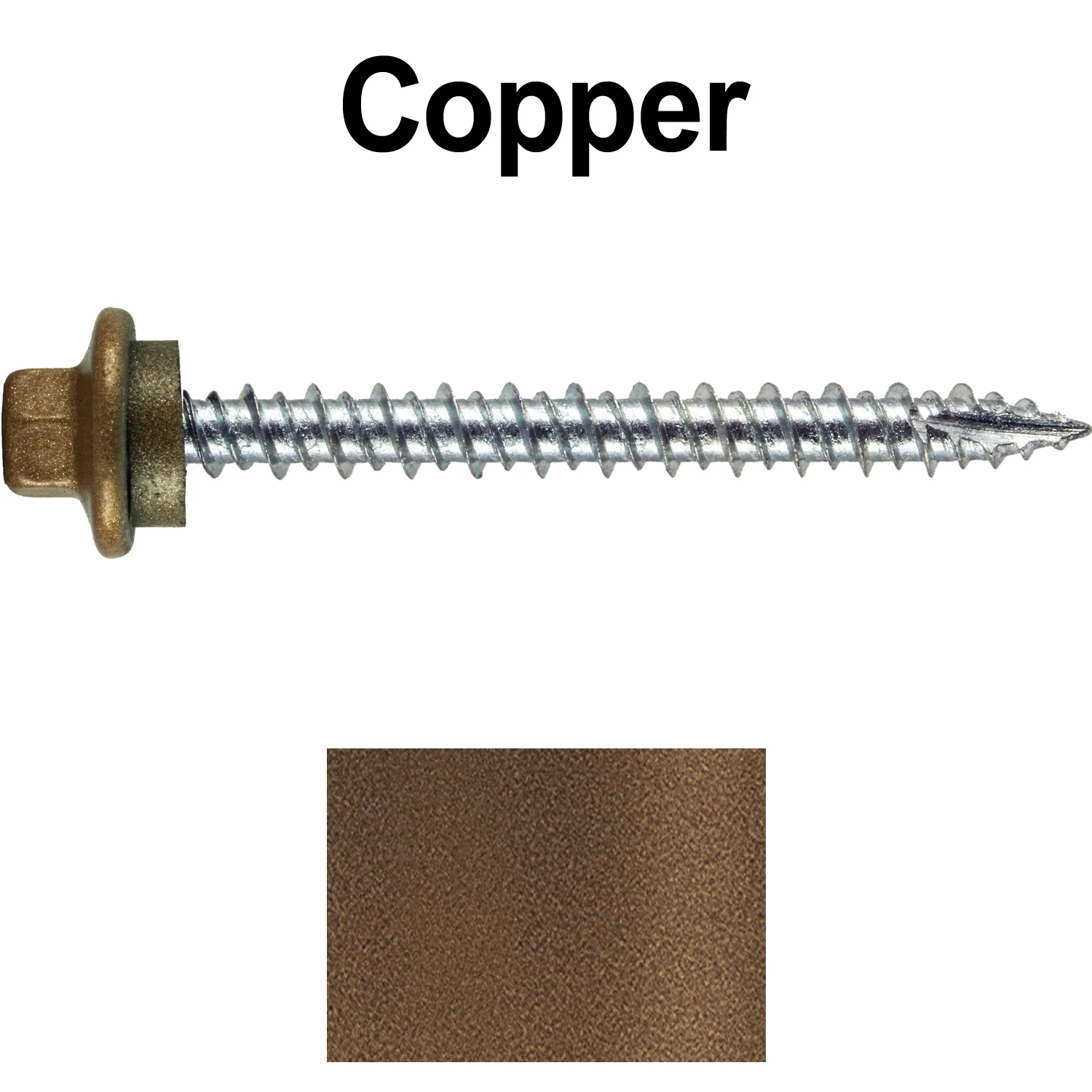 10 x 2” - STAINLESS HEX / ZINC Sheet Metal Roof Screw. Self starting metal to wood siding screws. EPDM washer. Colored head. - Image 32