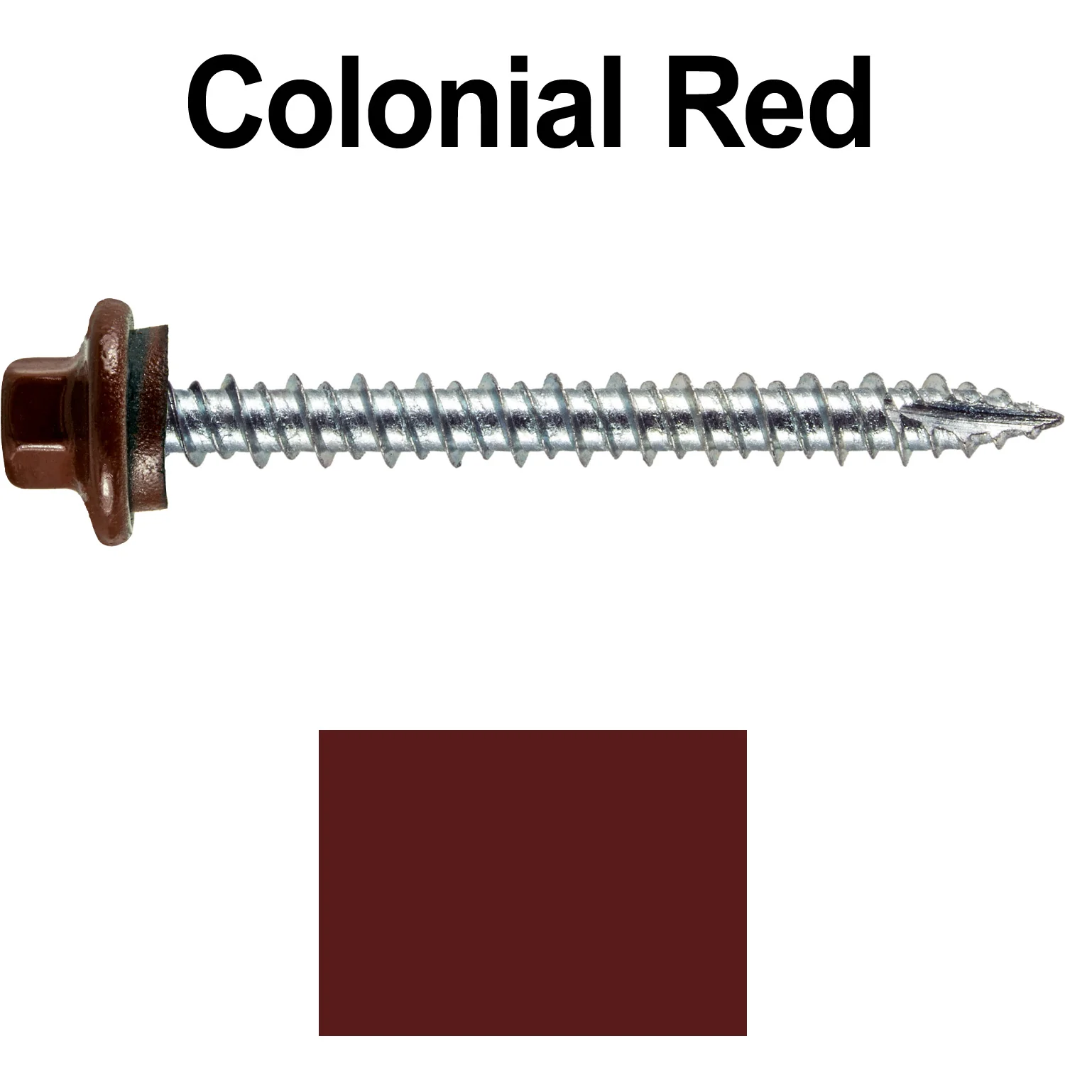 10 x 2” - STAINLESS HEX / ZINC Sheet Metal Roof Screw. Self starting metal to wood siding screws. EPDM washer. Colored head. - Image 33