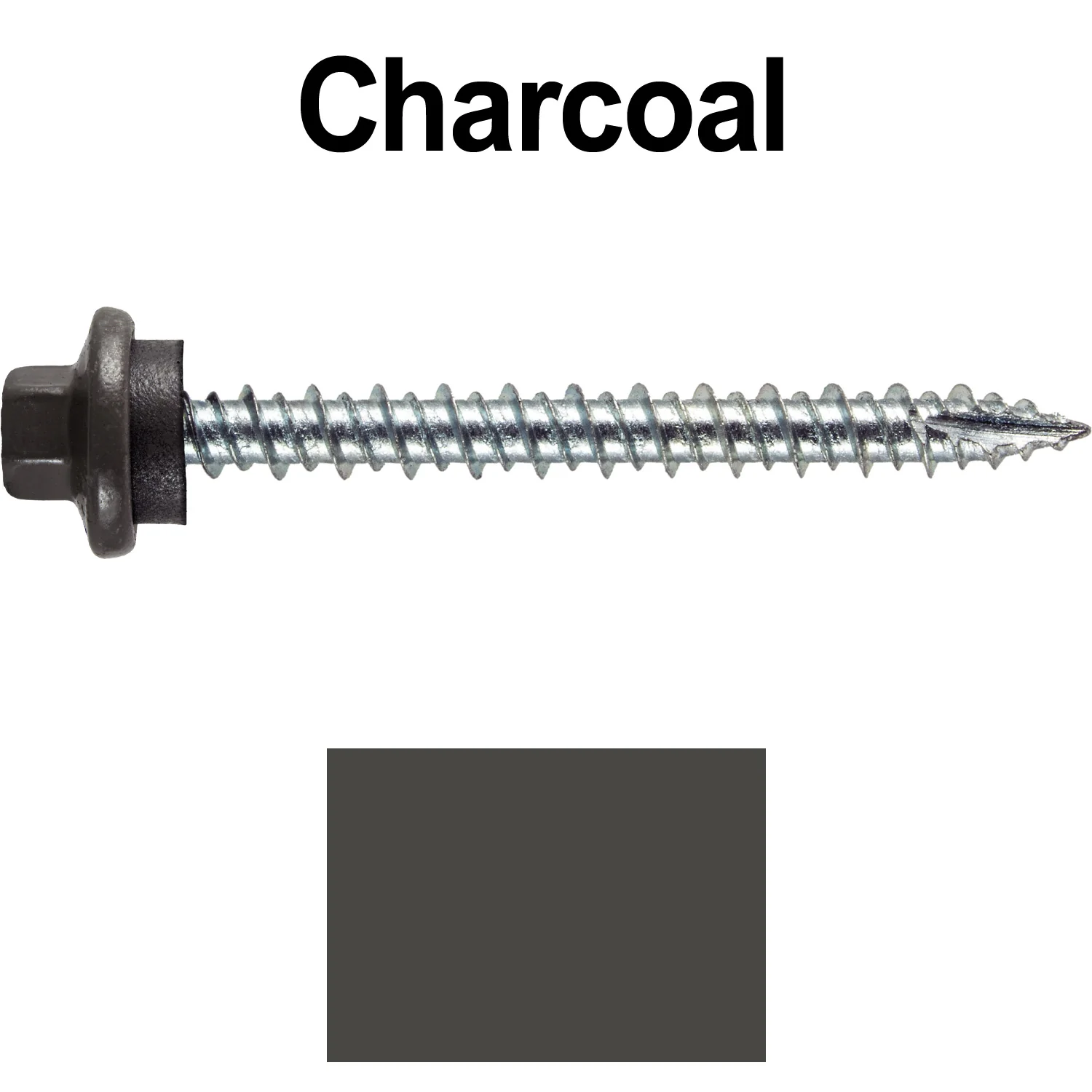 10 x 2” - STAINLESS HEX / ZINC Sheet Metal Roof Screw. Self starting metal to wood siding screws. EPDM washer. Colored head. - Image 66