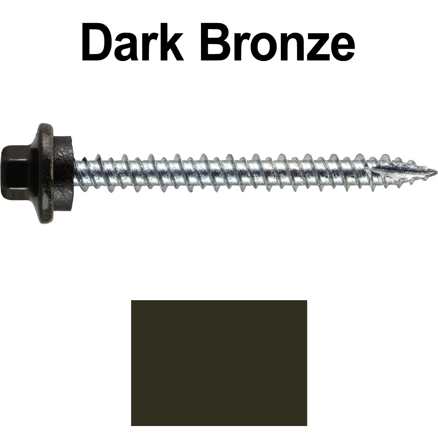 10 x 2” - STAINLESS HEX / ZINC Sheet Metal Roof Screw. Self starting metal to wood siding screws. EPDM washer. Colored head. - Image 77