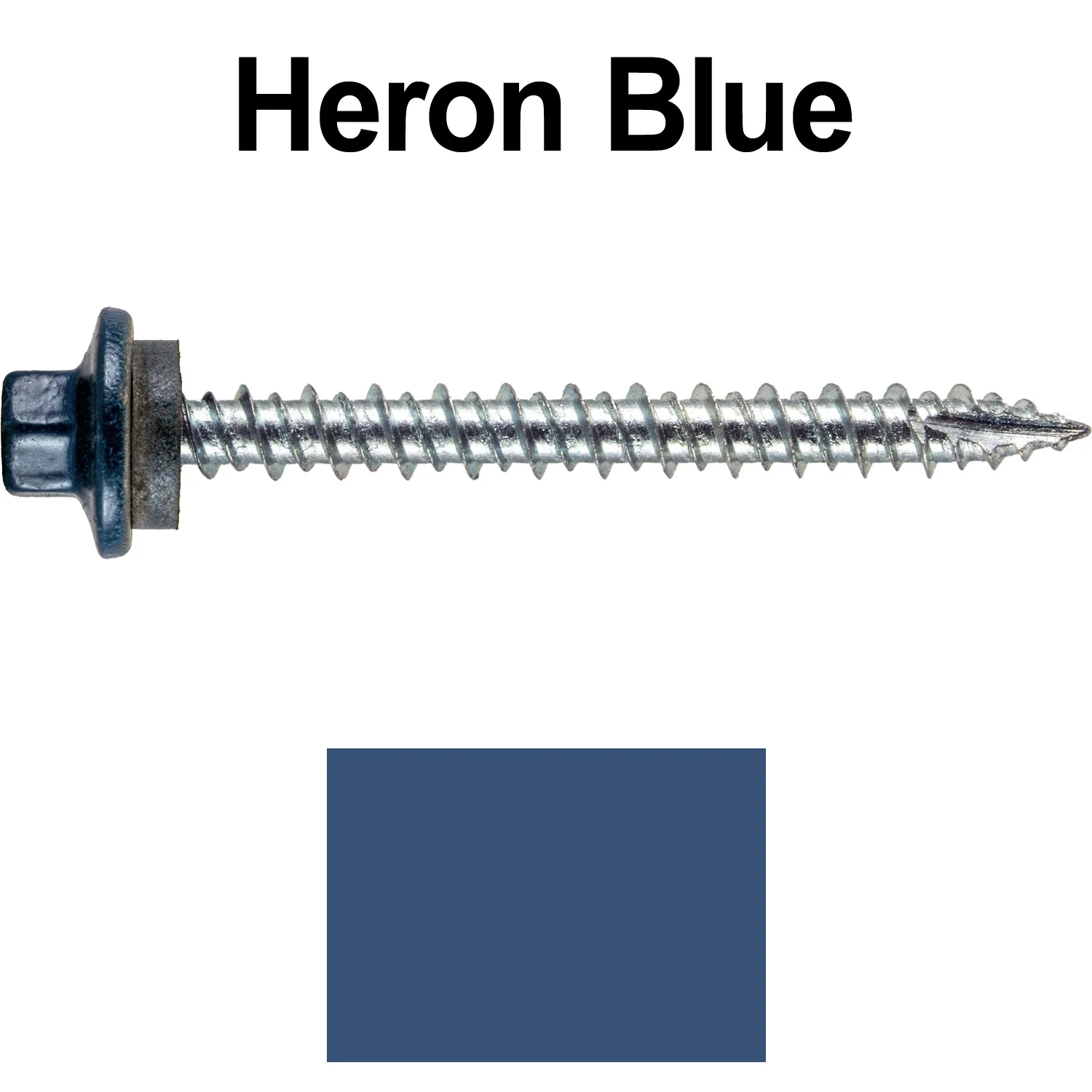 10 x 2” - STAINLESS HEX / ZINC Sheet Metal Roof Screw. Self starting metal to wood siding screws. EPDM washer. Colored head. - Image 93
