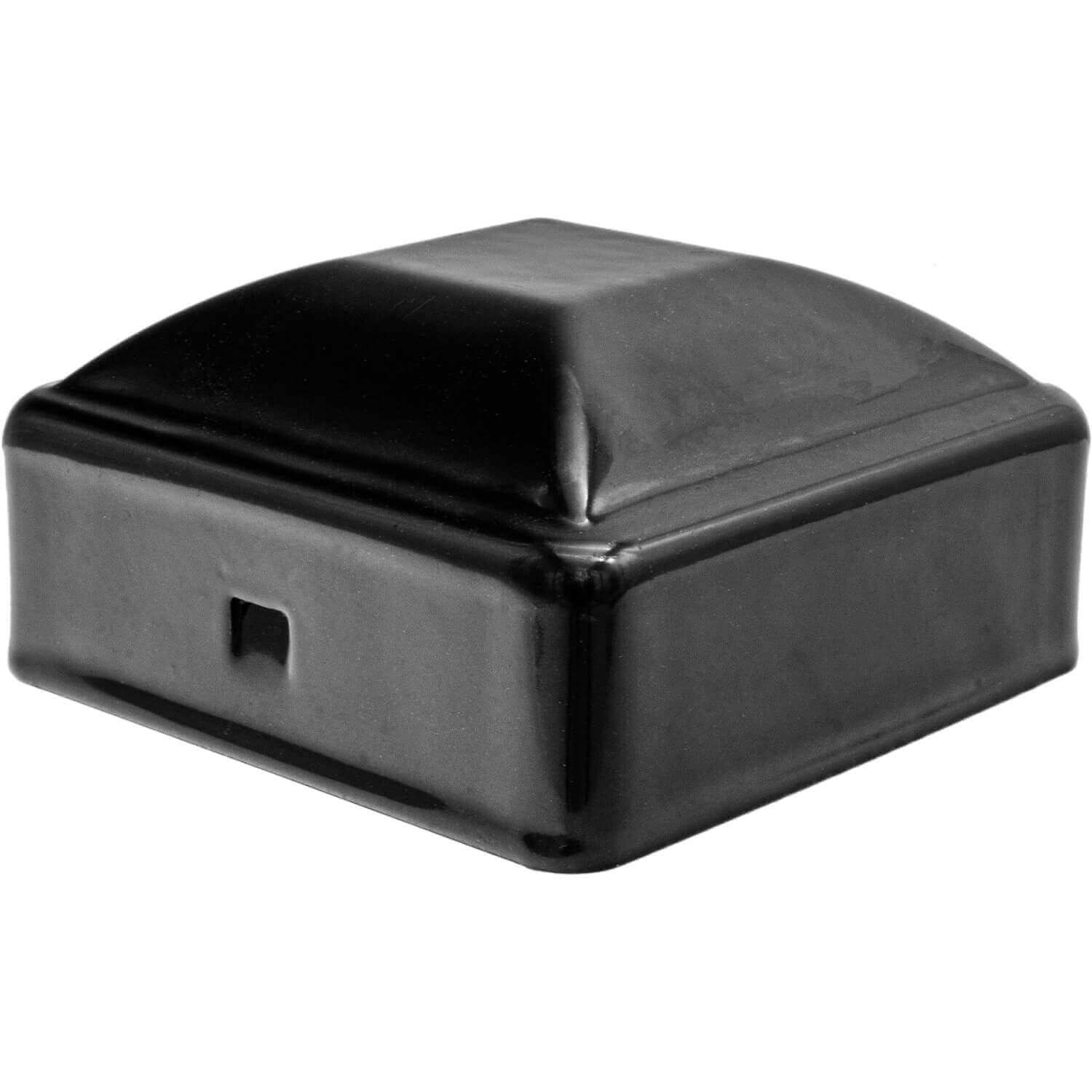 Ornamental Iron Fence Post Caps for Wrought Iron Fences – Black Powder Coated Square Fence Post Caps (3 Sizes) - Image 6