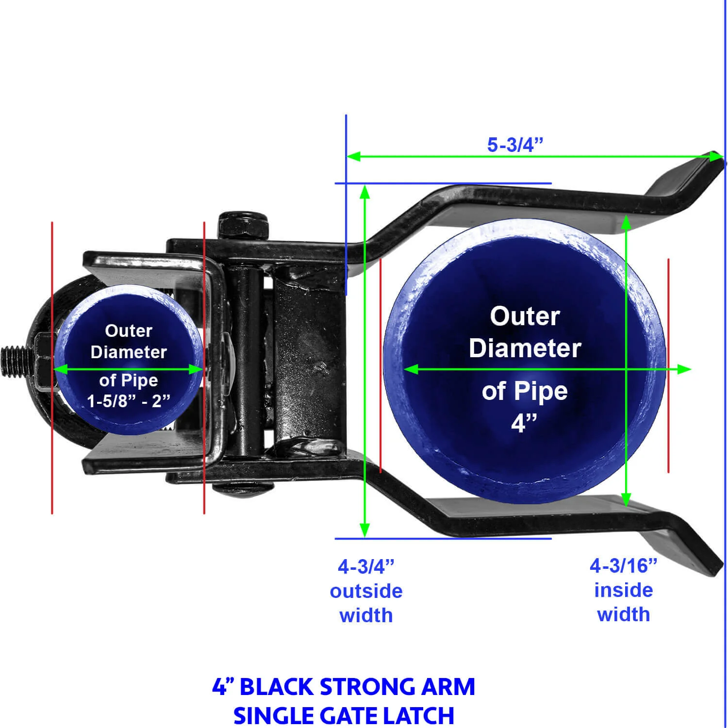 Strong Arm Single Gate Latch - Black - Image 11