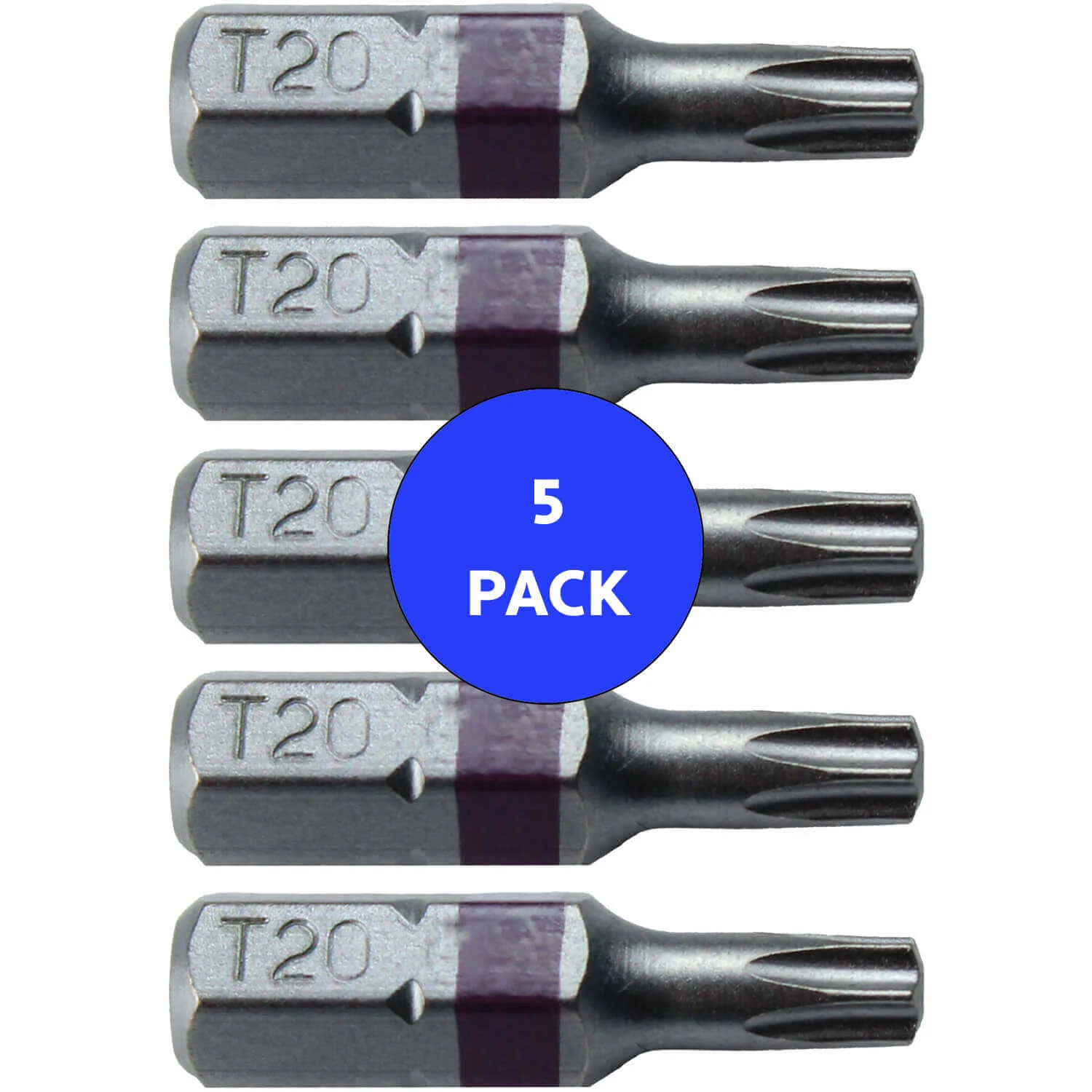 T20 (T-20) Torx/Star Driver Bit - Color Coded Torx/Star Drive Quick Change Shank Bit for Screws and Fasteners Requiring T20 (T-20) - Image 23