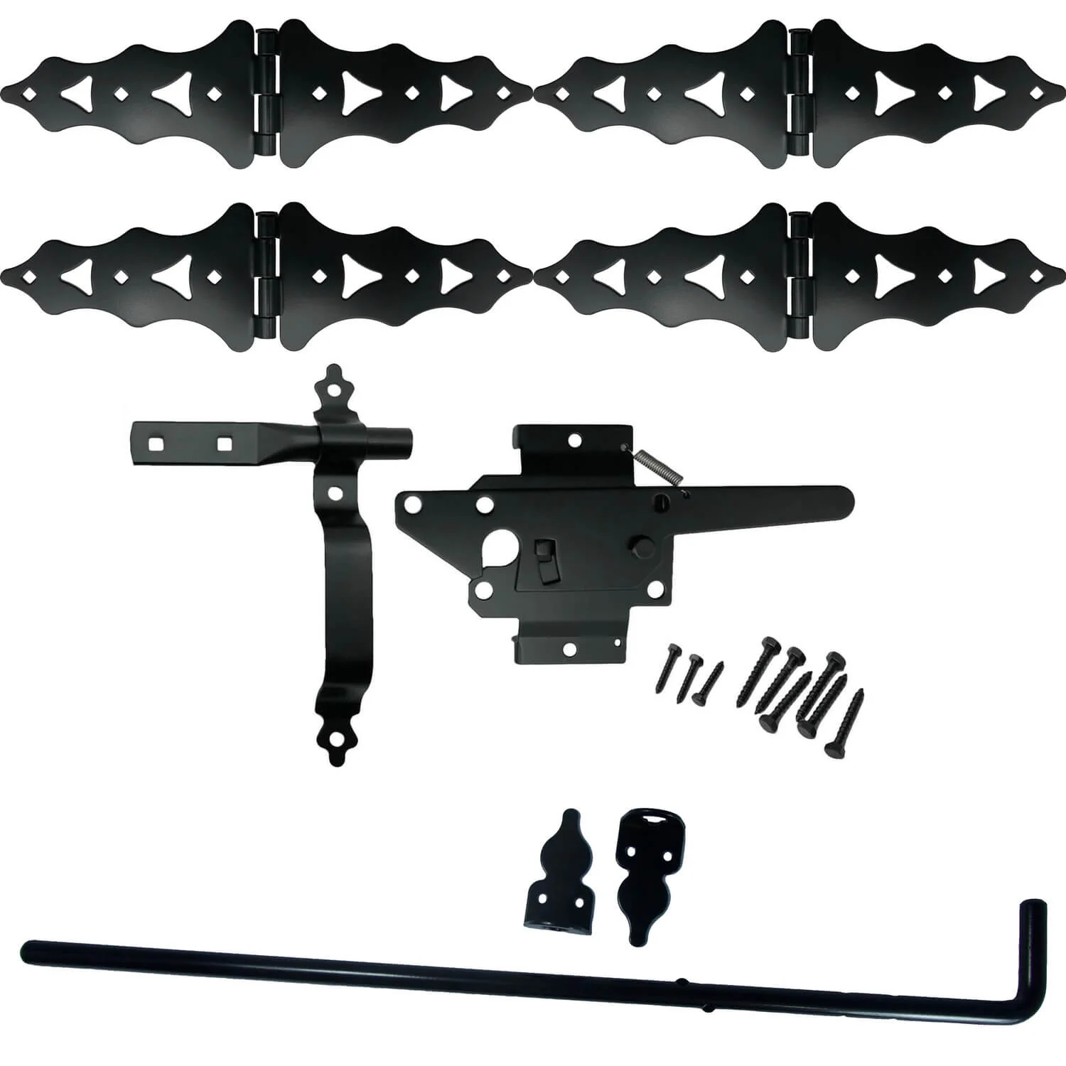 Jake Sales Gate Hardware Kits - Single/Double Gates, Dual Latch, Black Coated - Image 16